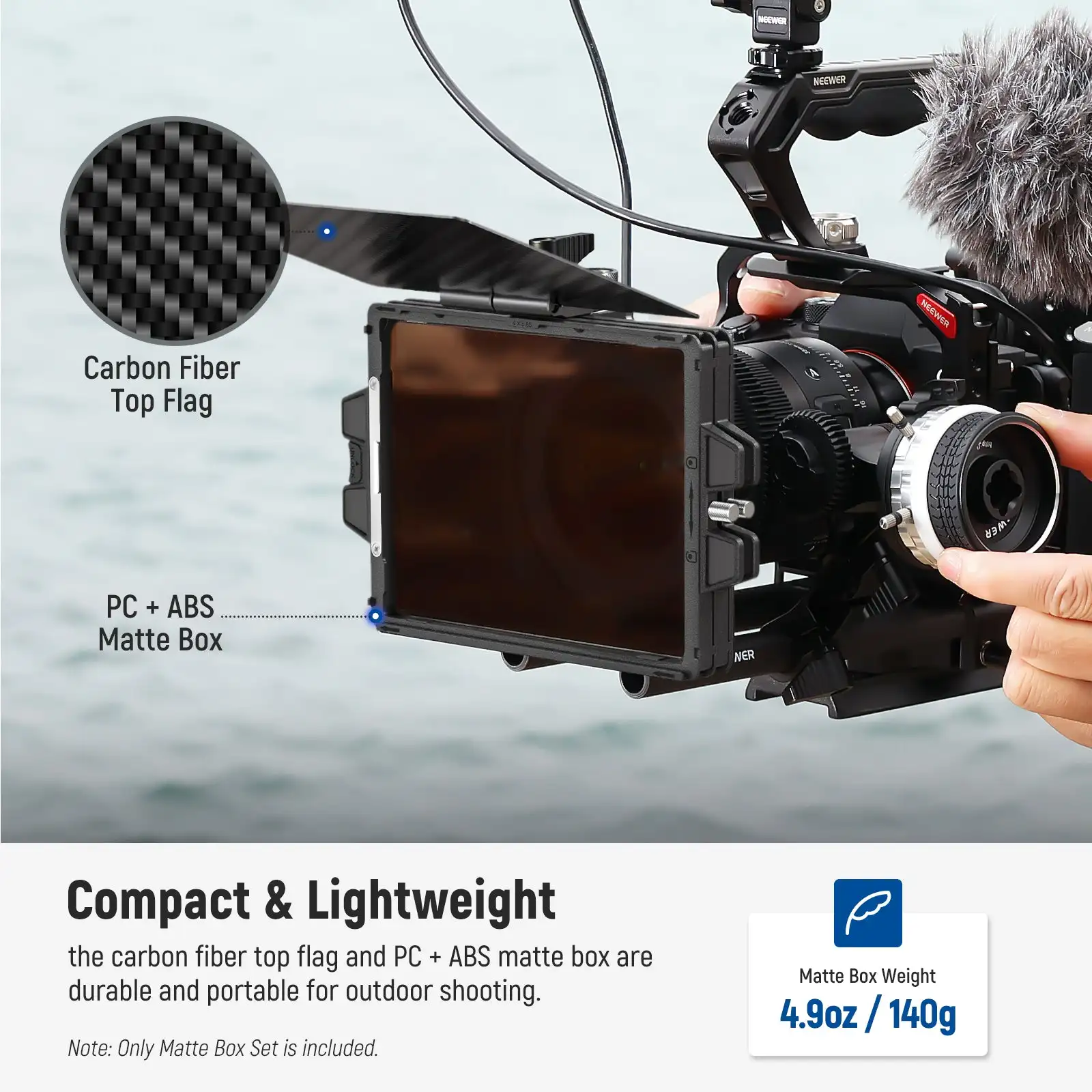 Follow Focus Kit Wireless - NEEWER 미니 매트 박스(2개의 4x5.65인치 필터