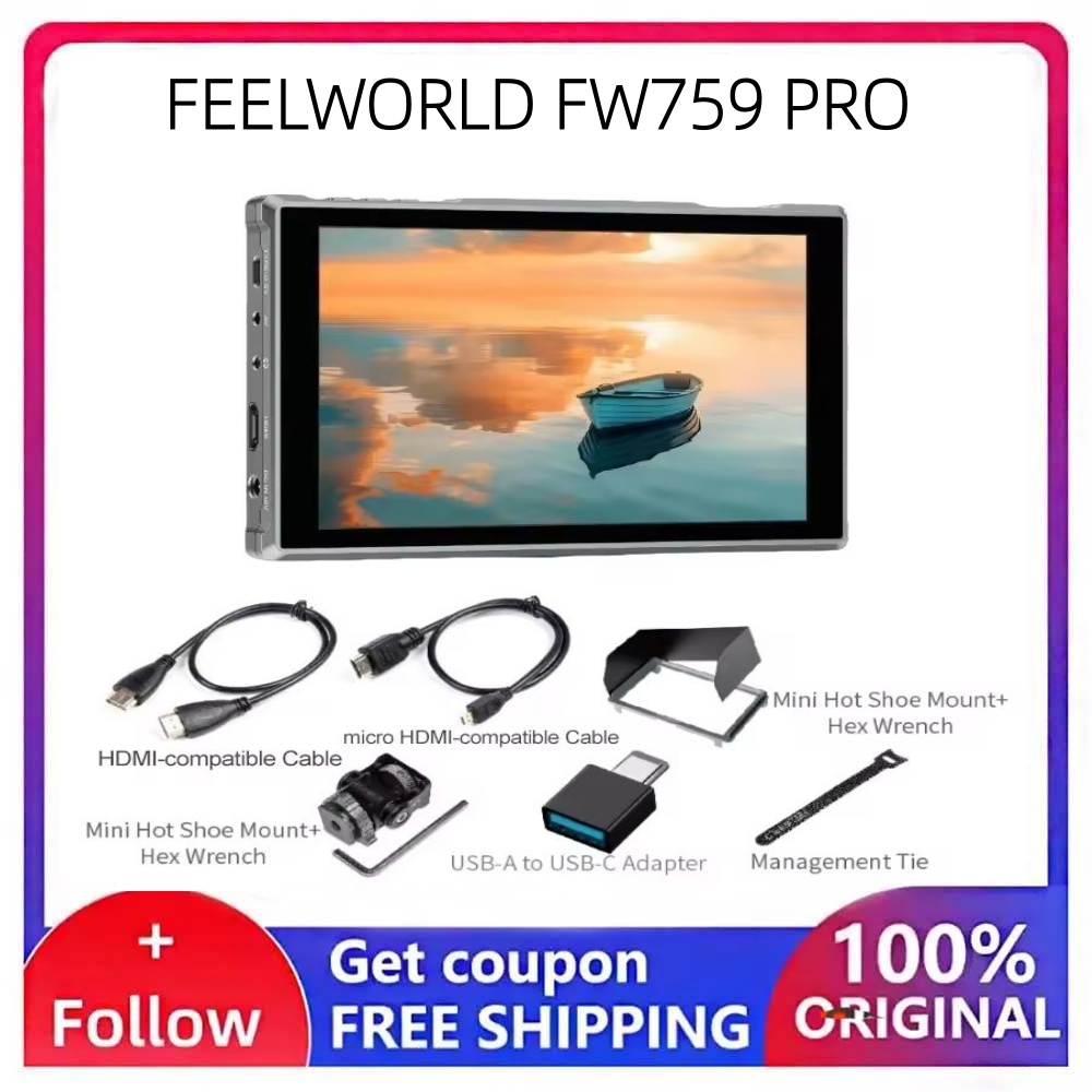 Camera Monitor 7 Inch Hdmi 4K - FEELWORLD FW759 PRO 7인치 터치스크린 카메라
