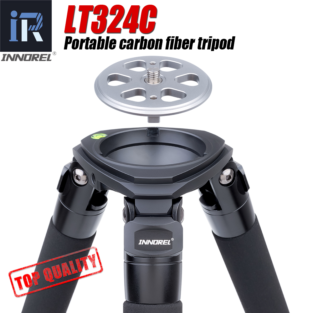 Video Tripod Fluid Head 75Mm - LT324C 휴대용 탄소 섬유 삼각대, 카메라