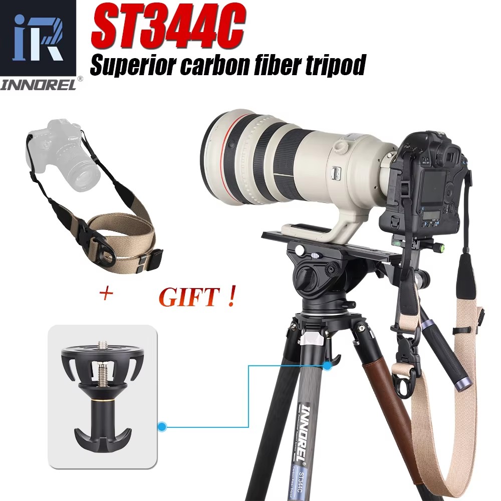 Video Tripod Fluid Head 75Mm - ST344C 전문가용 고강도 카본 파이버 삼각대