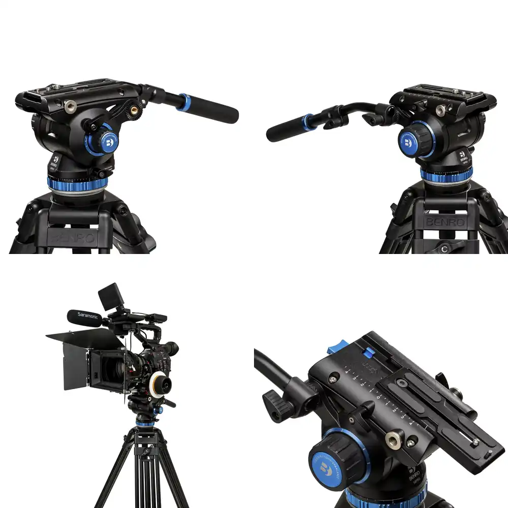 Video Tripod Fluid Head 75Mm - S8PRO 플루이드 삼각대 75mm 짐벌 스태빌라이저