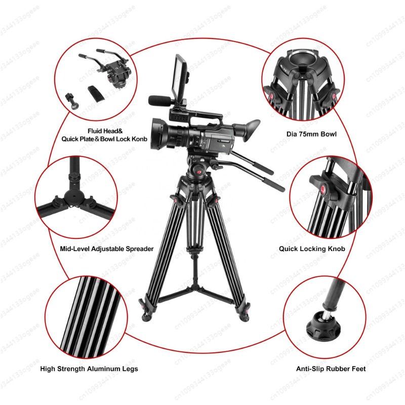 Video Tripod Fluid Head 75Mm - 새로운 플루이드 드래그 헤드 헤비 듀티