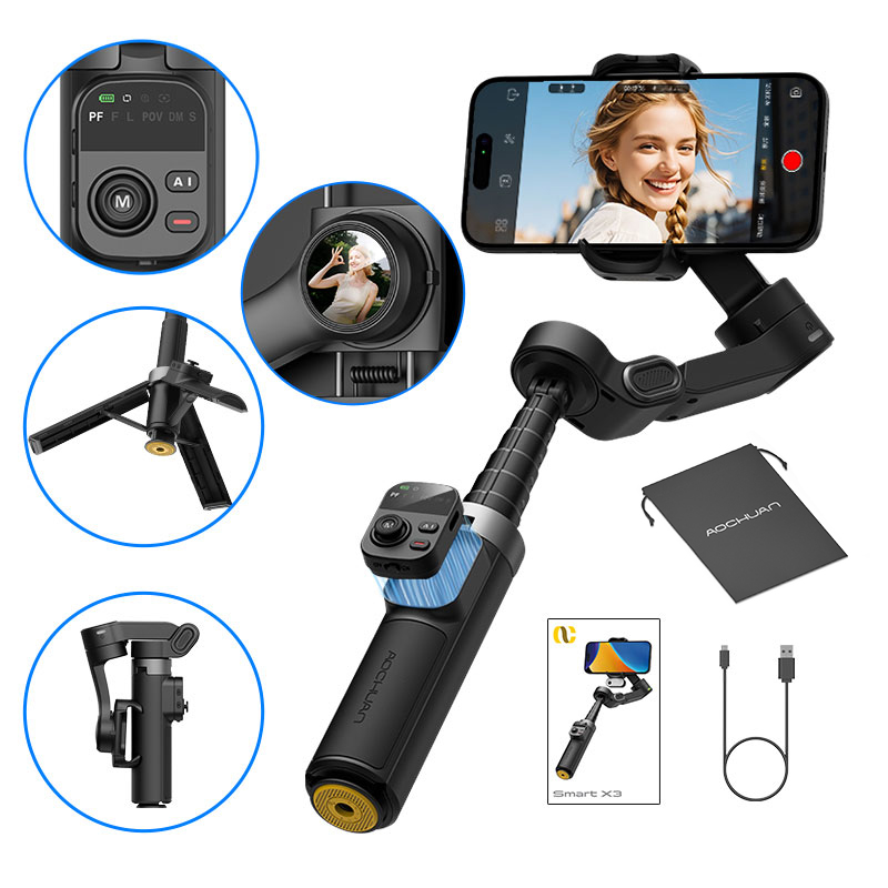 아오촨 스마트 X3 360 °   아이폰 및 안드로이드 - Gimbal Stabilizer For Phone 3 Axis 리뷰 및 가격