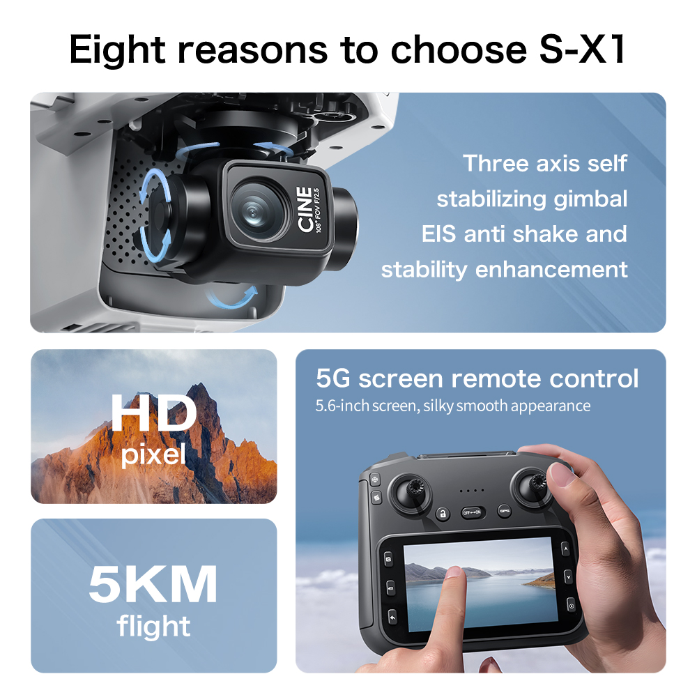 오리지널 S-X1 GPS 접이식 RC 쿼드콥터 8K 카 - Camera Gimbal Stabilizer 3 Axis Dslr 리뷰 및 가격