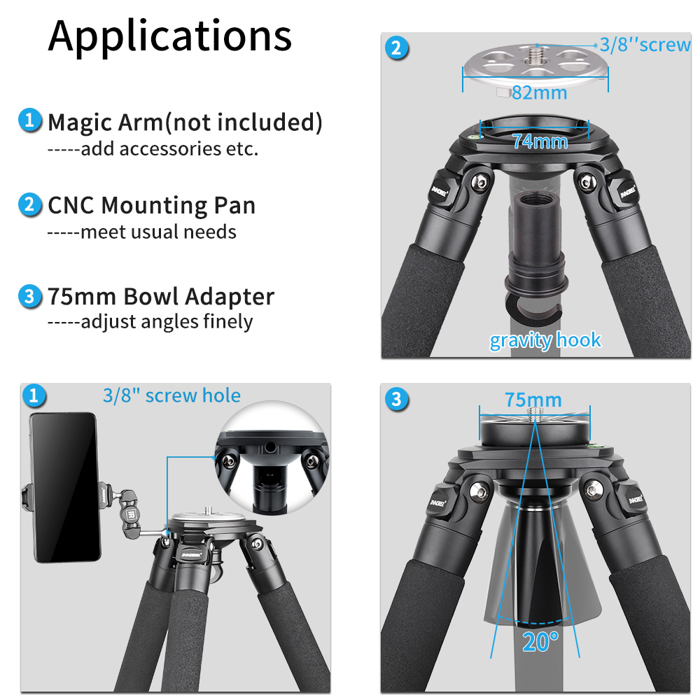 LT324C 휴대용 탄소 섬유 삼각대, 카메라 새 사진 - Video Tripod Fluid Head 75Mm 리뷰 및 가격