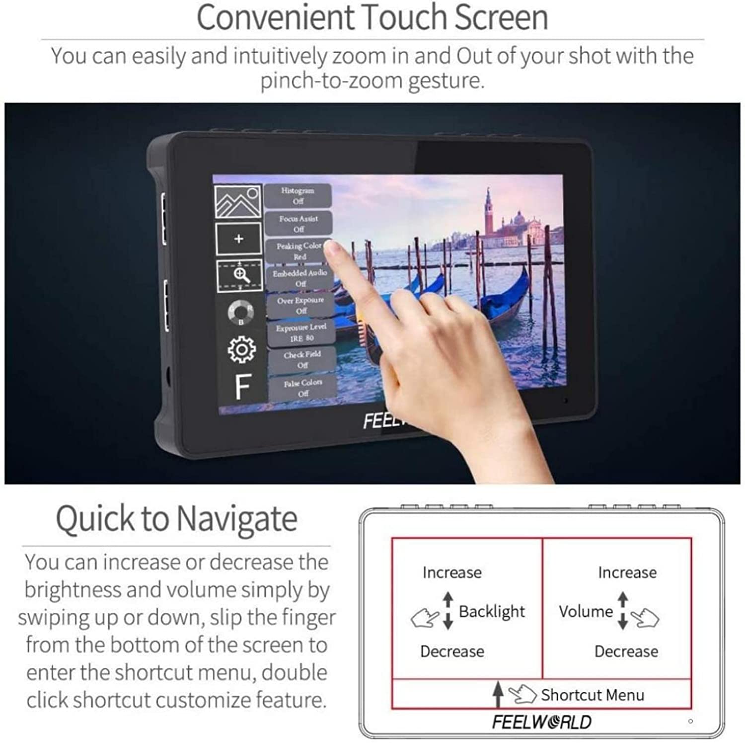 FEELWORLD F5 PRO V4 3D LUT DSL - Camera Monitor 7 Inch Hdmi 4K 리뷰 및 가격