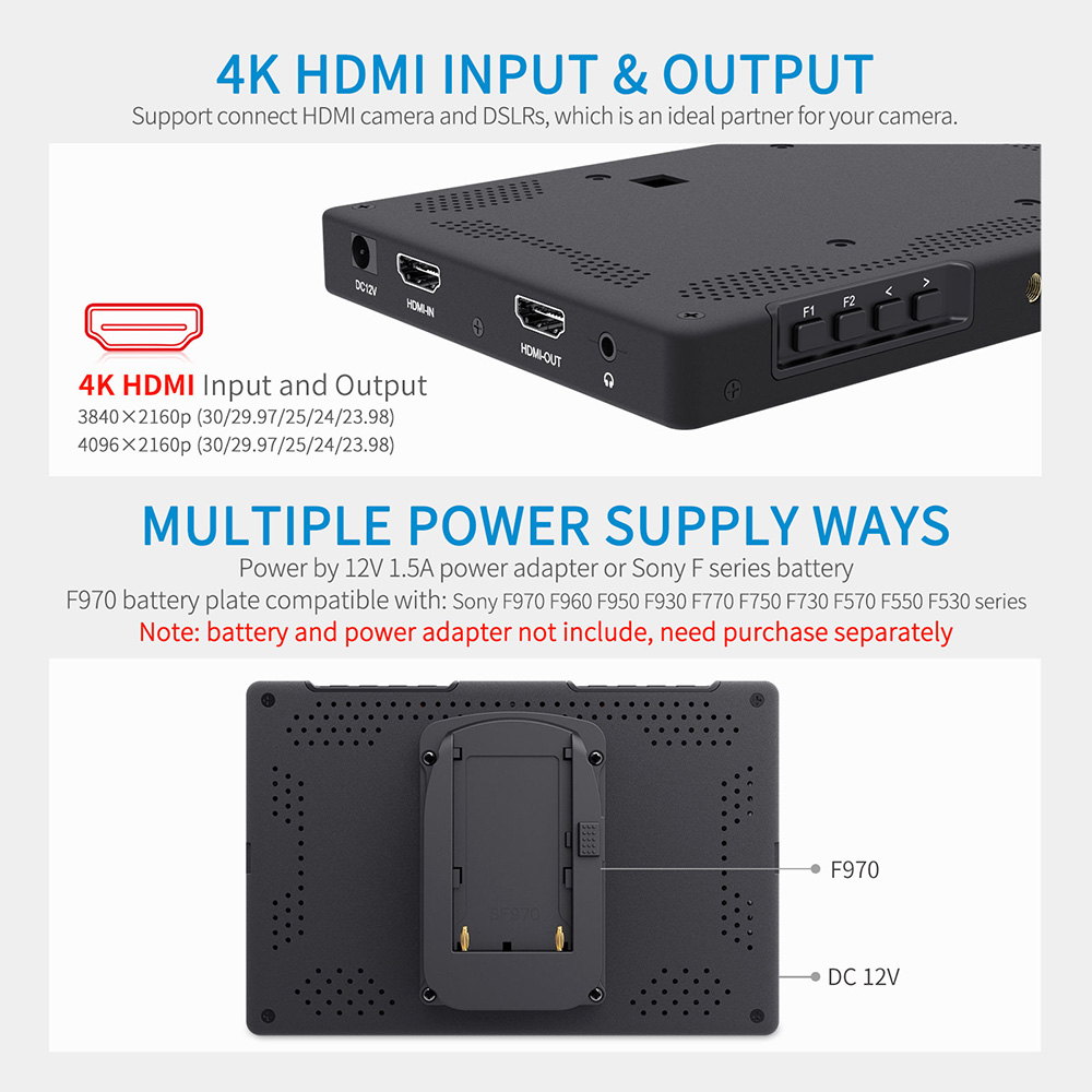 Feelworld 3D LUT 카메라 필드 DSLR 모 - Camera Monitor 7 Inch Hdmi 4K 리뷰 및 가격