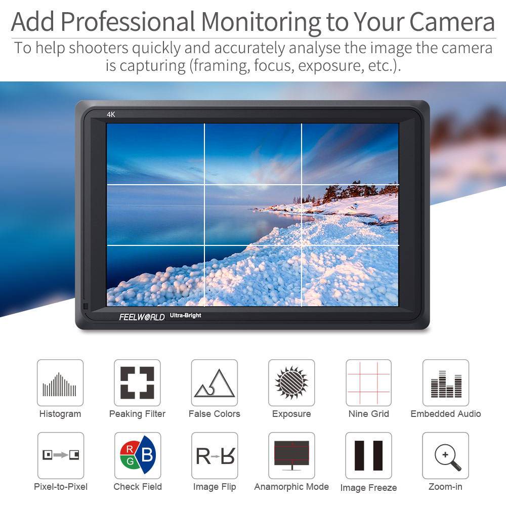 FEELWORLD FW279 7인치 2200니트 초고휘 - Camera Monitor 7 Inch Hdmi 4K 리뷰 및 가격