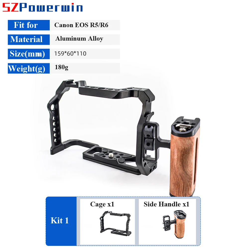 캐논 EOS R5 R6 카메라 케이지용 파워윈 나무 핸 - Camera Cage Rig Dslr 리뷰 및 가격