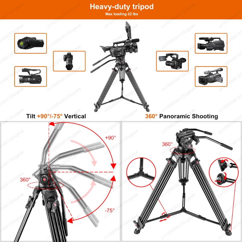 새로운 플루이드 드래그 헤드 헤비 듀티 비디오 삼각대, - Video Tripod Fluid Head 75Mm 리뷰 및 가격