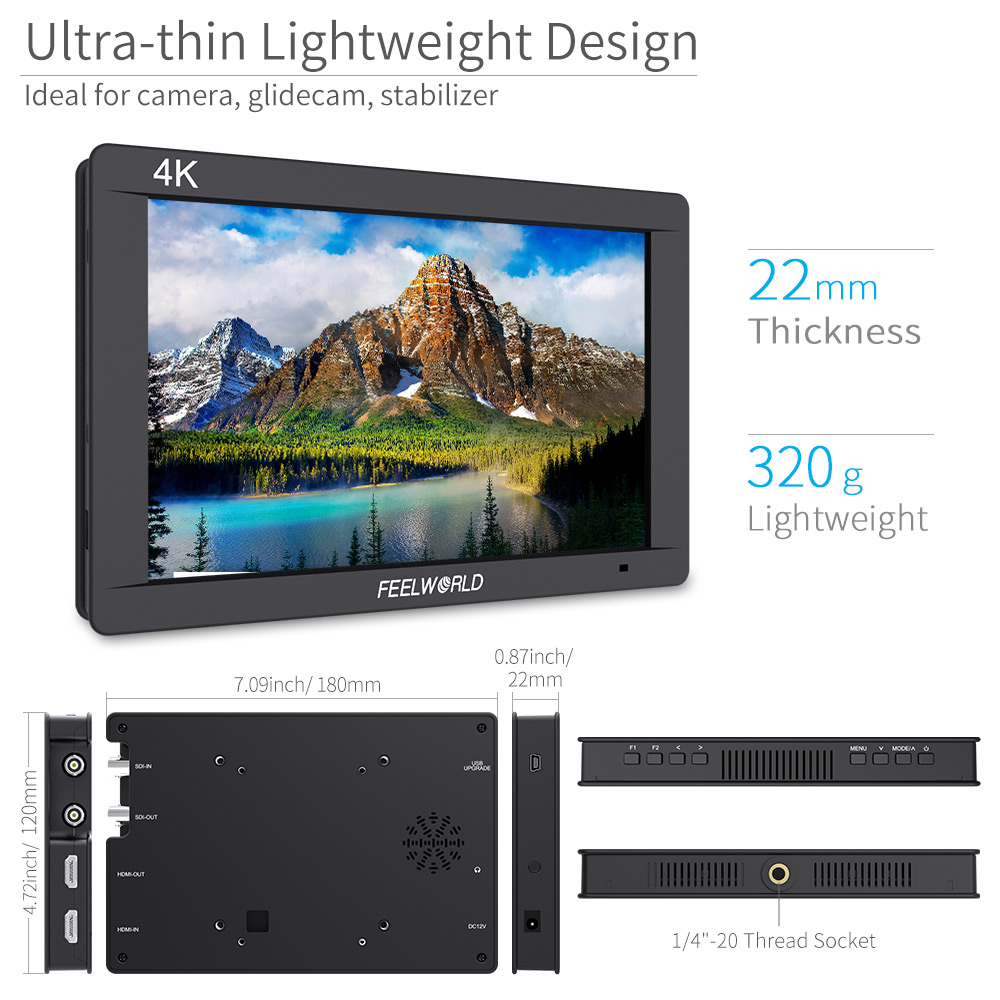 Feelworld FW703 7 인치 3G-SDI 4K - Camera Monitor 7 Inch Hdmi 4K 리뷰 및 가격